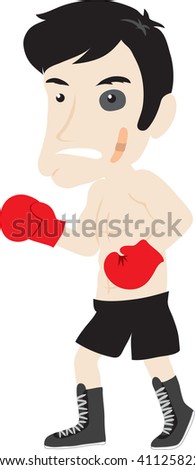 Clip art illustration of a male boxer.