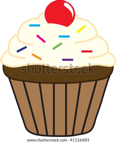 stock photo Clip art illustration of a cupcake