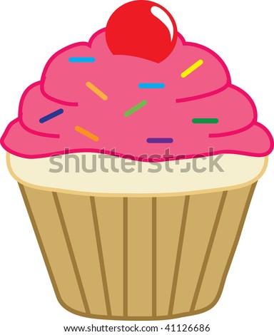Cupcake Birthday Cake on Clip Art Illustration Of A Cupcake    41126686   Shutterstock