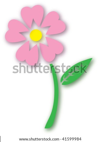 Clip art illustration of a pink flower