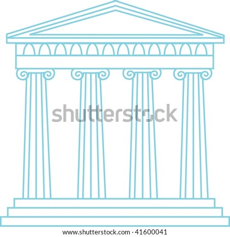 Clip art illustration of a grecian temple