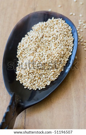 Selective focus image of sesame which is often in cereal products like muesli.