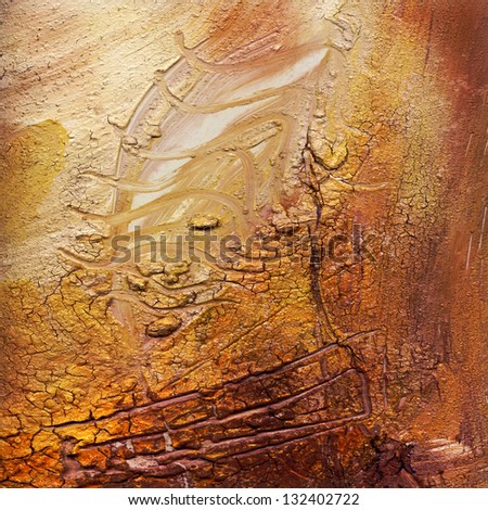 abstract impasto cracked painting - acrylic und oil paints mixed media grunge