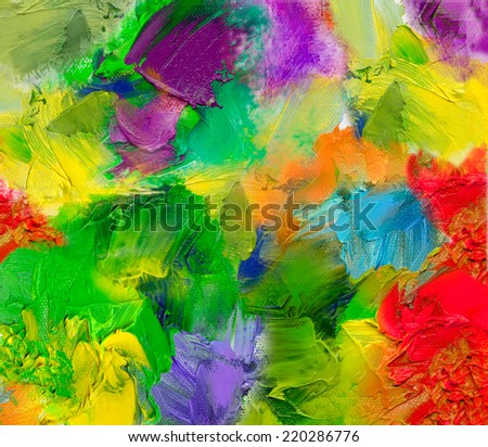 multicolor oil paint textures on canvas structure
