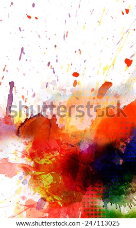 colorful paint splash background on white