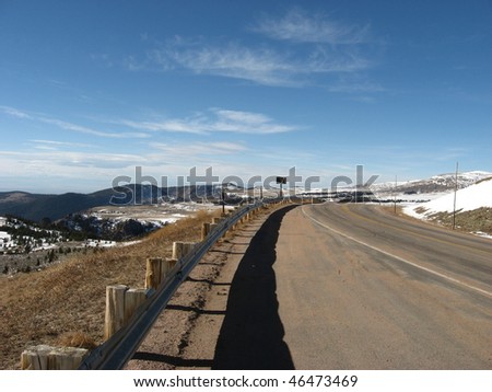 mountain road with guard rail