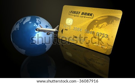 illustration about a gold card on a black background