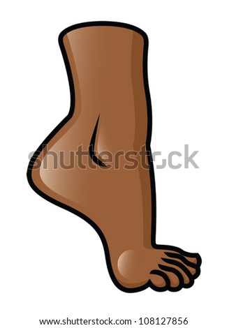 Illustration Of A Raised Cartoon Foot. Eps 10 Vector. - 108127856