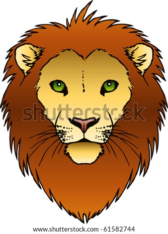 Face on Vector Ink Illustration Of A Lion S Face    61582744   Shutterstock