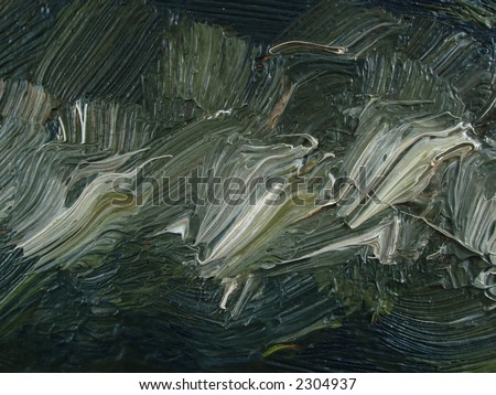Oil on Canvas - detail - brush marks on oil paint