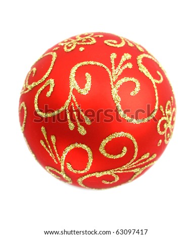 close-up isolated christmas ornate ball