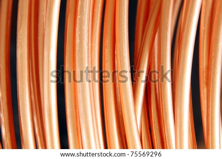 close-up copper pipes background, pattern