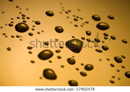 Liquid Drops against gold