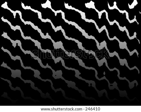 Wavy Black and White Parallel Lines on Black Background