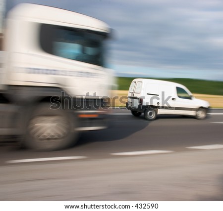 Speeding Van and Truck