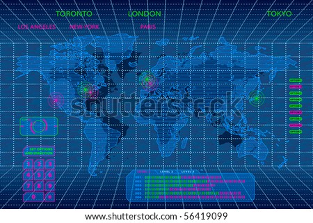 World  Interactive on Interactive 3d Digital World Map Concept Stock Vector 56419099