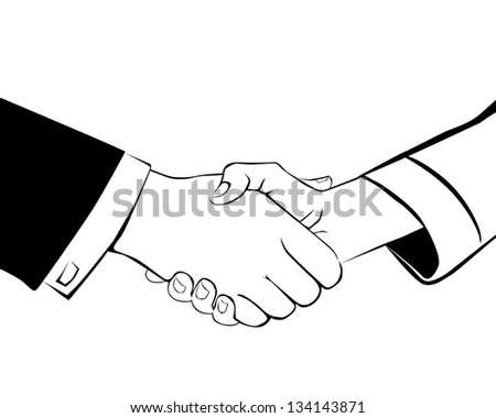 Graphic Handshake On A White Background Stock Vector Illustration