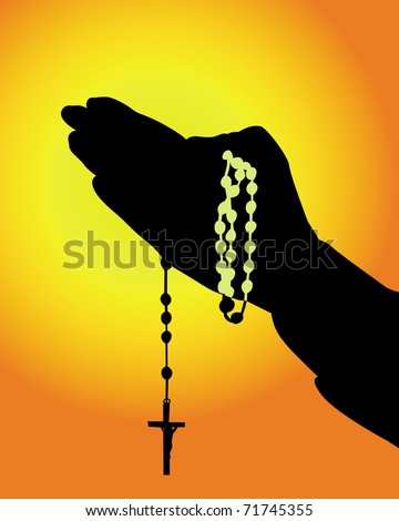 Praying Hands Rosary Beads Tattoo 