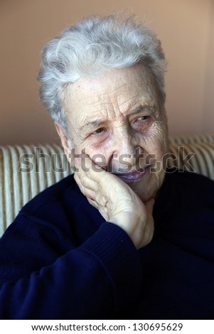 portrait of a senior person thinking