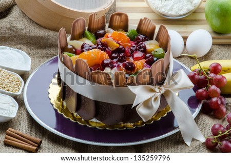 chocolate cake (still life)