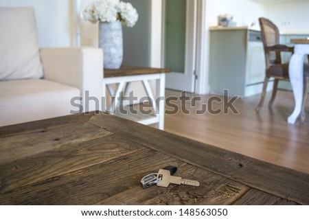 key on table in a living room