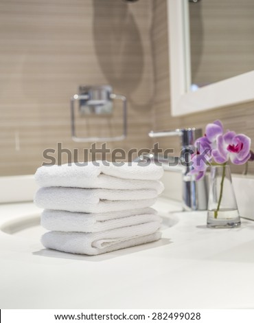 towels in bathroom