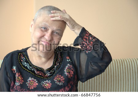 bald senior woman