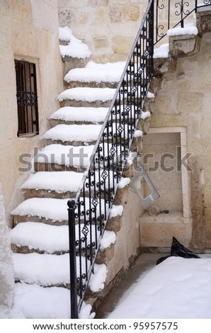 stairs under snow