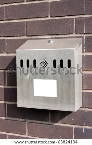 Outdoor Smokers Cigarette Bin Ashtray on Brick Wall