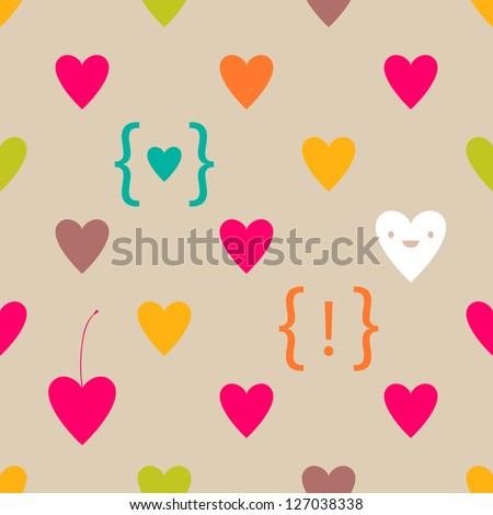 Cartoon hearts seamless pattern Cartoon hearts seamless pattern
