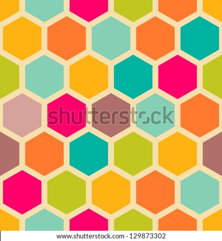 Retro geometric hexagon seamless pattern Retro geometric hexagon seamless pattern