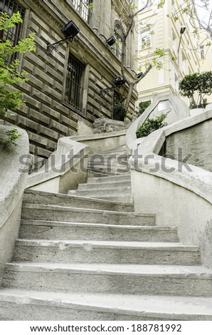 Istanbul's Camondo Stairs in Galata were a public service project donated by the Camondos, a wealthy Istanbul Jewish family. The stairs climb the hill from the Galata docks and Avenue of the Banks