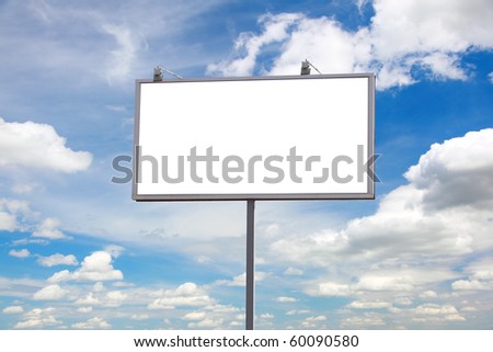 bill board advertisement under blue sky with clouds