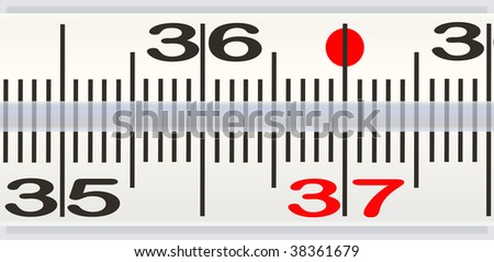 Scale of thermometer without a temperature on a white background
