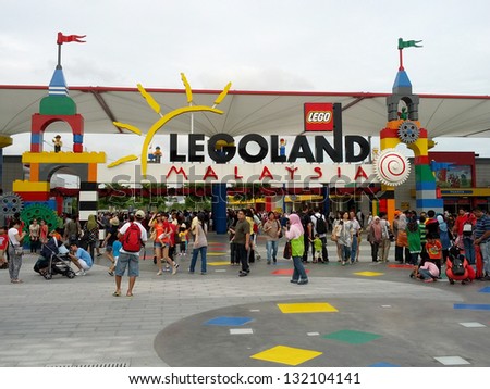 Johor - December 8: Atmosphere At Legoland Malaysia During School Holiday On December 8, 2012 In Johor Malaysia. It Is The First Legoland Park To Open In Asia.