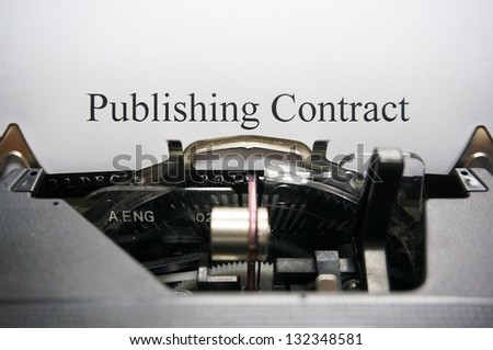 Publishing contract on typewriter