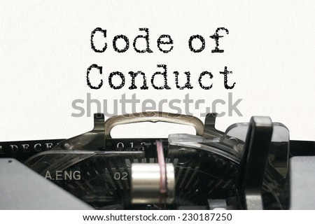 Code of Conduct on typewriter