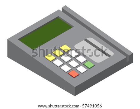 generic credit card icon. stock photo : Illustration of generic credit card reader device. Vector version is available.