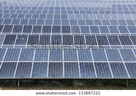 Solar panels from the solar plant in asia , make energy renewable