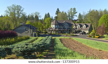 Large mansion with a full garden Oregon.