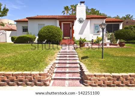 A manicured residential home in Boulder city nevada.