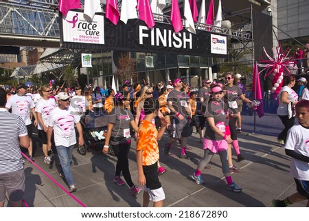 PORTLAND - September 21- 2014: Race for the cure breast cancer awareness event Portland Oregon.