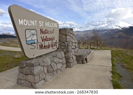 Sign post at Mt. St. Helen\'s state park in Washington state.