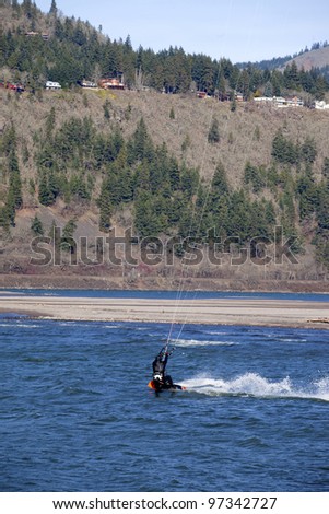 Wind surfing Columbia River Gorge, Hood River OR.