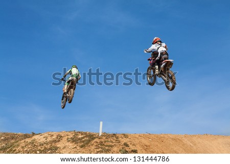 VALLADOLID-MARCH 3: Unidentified riders at XXI Championship \