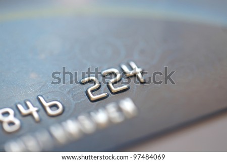 number on the id credit card close up