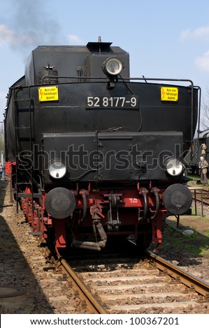 BERLIN - APRIL 14: Steam locomotive MBA 14 066 (Orenstein & Koppel), the Spring Festival, the exhibition in the Rail yard Schoeneweide, April 14, 2012 in Berlin, Germany