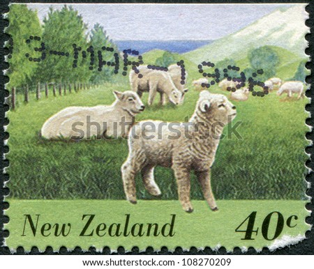 NEW ZEALAND - CIRCA 1995: A stamp printed in New Zealand, shows farm animals - sheep, circa 1995