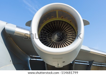 BERLIN - SEPTEMBER 14: Engines Boeing C-17 Globemaster, International Aerospace Exhibition \
