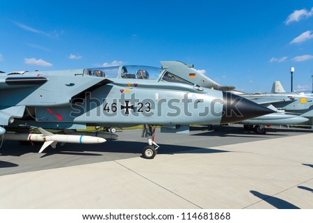 BERLIN- SEPTEMBER 14: Panavia Tornado IDS is a family of twin-engine, variable-sweep wing combat aircraft, International Aerospace Exhibition ILA Berlin Air Show, September 14, 2012 in Berlin, Germany
